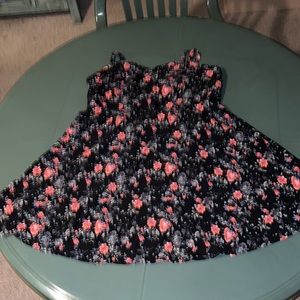 Torrid 3X Black Sundress with Red Floral